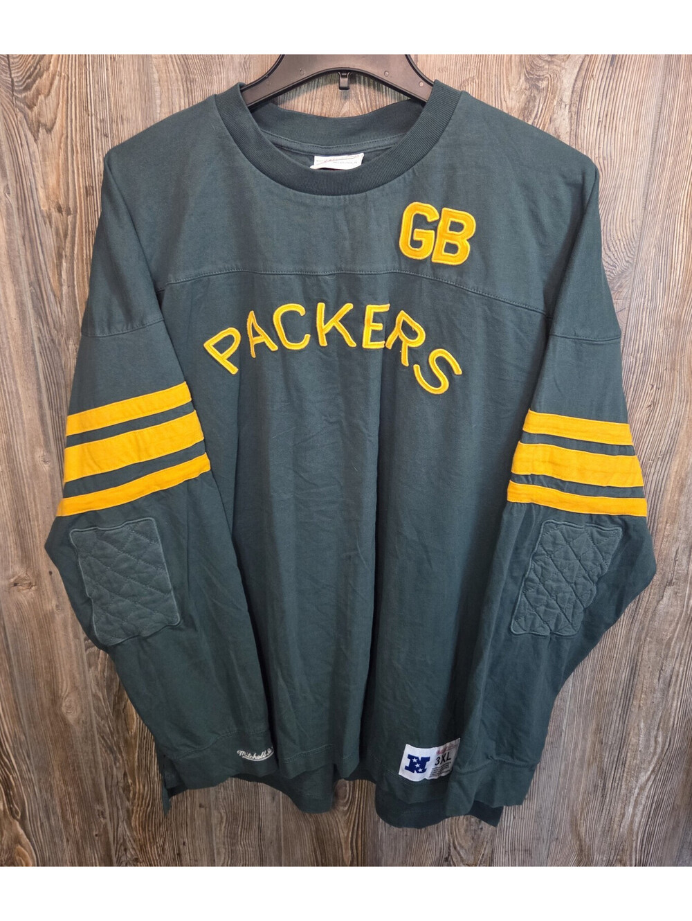 Mitchell & Ness NFL Green Bay Packers Throwback Long Sleeve Sweater Shirt Sz 3XL